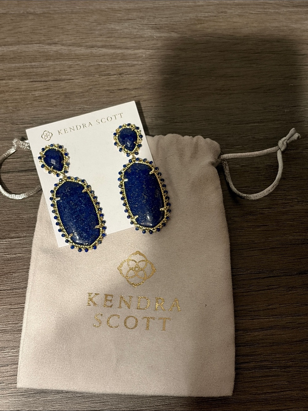 Kendra Scott PARSONS EARRING GOLD BLUE LAPIS